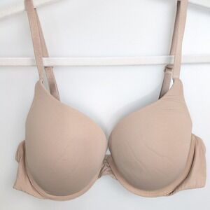 Victorias‎ Secret Perfect Shape Underwire T Shirt Bra Size 34B Tan Nude Lined